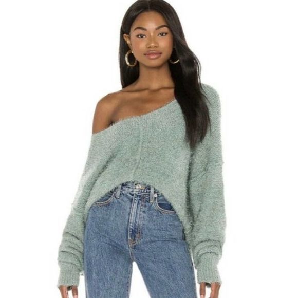 SOLD Free People Icing V-Neck Pullover in Spring Dust Size Large NWT - Picture 1 of 13